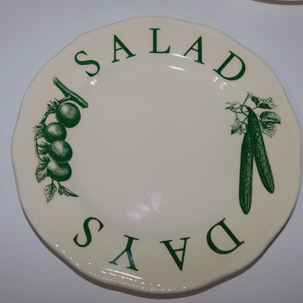 VTG Wood & Sons England The Kitchen Garden Green Salad Days Side Plates 8"